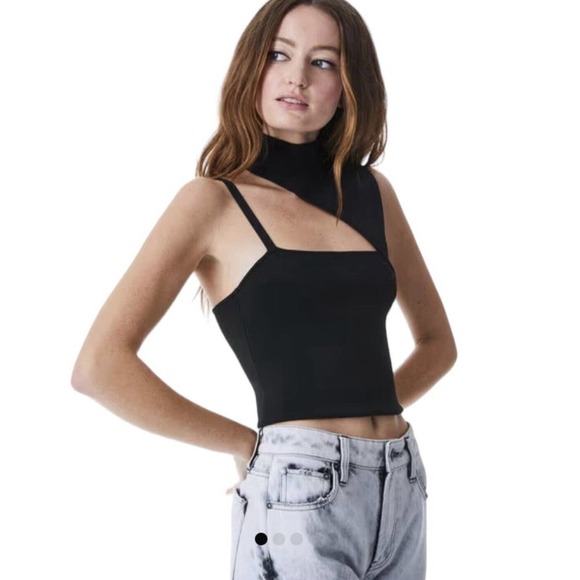 Alice + Olivia Wynn Cut Out Sweater Tank Womens XL Black Mock Neck NWT $275 - Picture 6 of 16